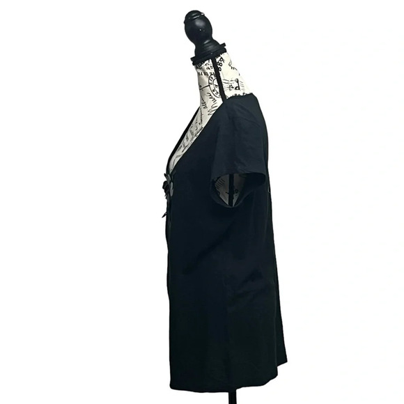 Caslon Womens Size XL NAVY slub Knit Short Sleeve Sequin Modest  Cotton Tee Boho - Picture 3 of 10